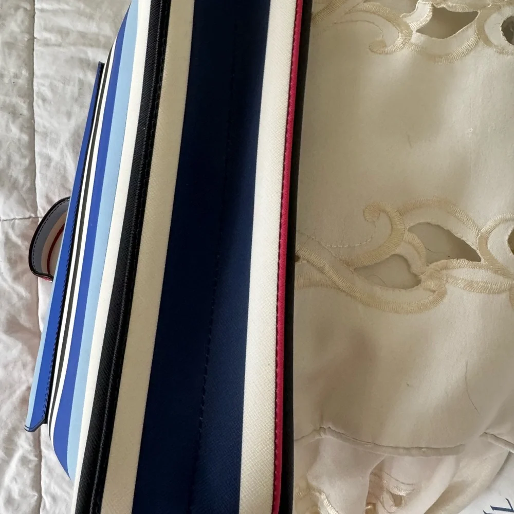 Kate Spade Blue and Red Cosmetic/Travel Bag with Stripes - Picture 5 of 5